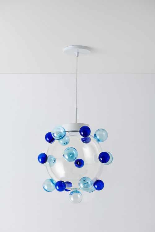 Luminária Candy Crush G Azul Pendente