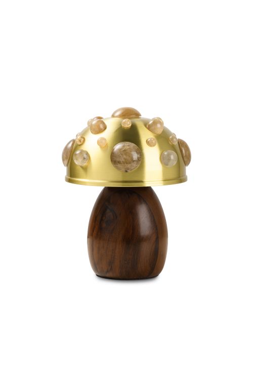 Luminária Mini Cogumelo Precioso Latão